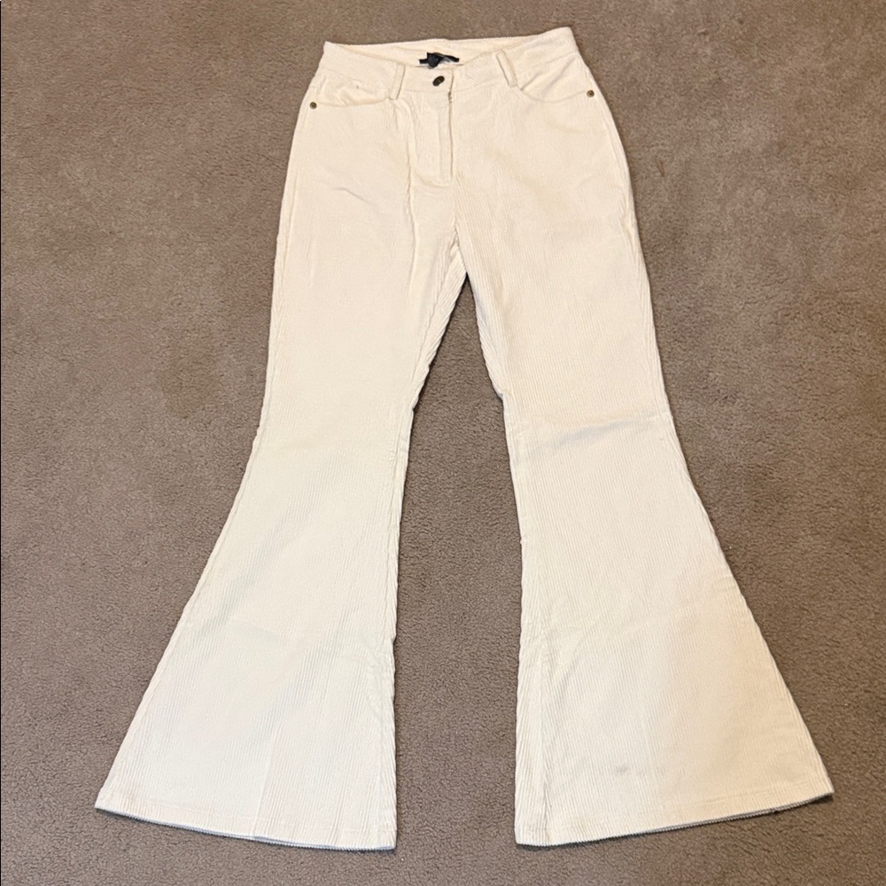 Forever 21 Ivory Corduroy Trousers